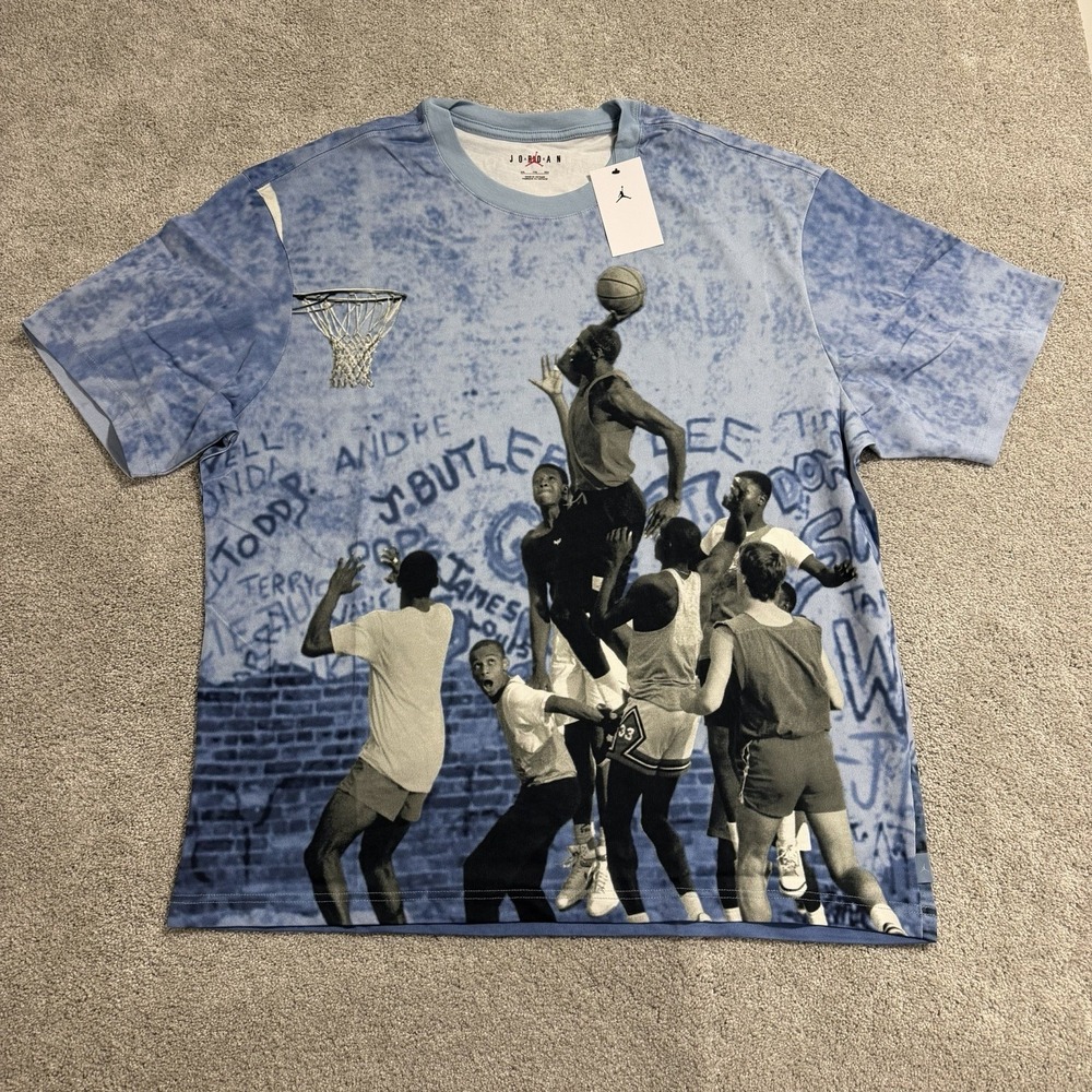 Nike Air Jordan 85 Graphic T Shirt Mens Sz XXL Blue Playground Tee HJ2362-427